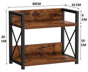 CARLA HOME 2-Tier Countertop Shelf Organizer Rustic Wood Kitchen Spice Rack for Storage, Condiments & Cabinet V178-36177