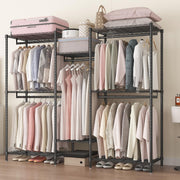 CARLA HOME Heavy Duty Clothing Garment Rack Organizer with Hanging Rods & Storage Shelves for Clothes, Shoes V178-36179