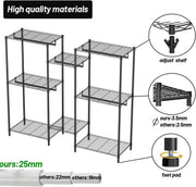 CARLA HOME Heavy Duty Clothing Garment Rack Organizer with Hanging Rods & Storage Shelves for Clothes, Shoes V178-36179