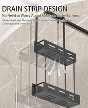 CARLA HOME Over the Door 2-tier Shower Caddy Organizer Shelf with Hooks for Bathroom V178-36180