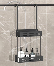 CARLA HOME Over the Door 2-tier Shower Caddy Organizer Shelf with Hooks for Bathroom V178-36180