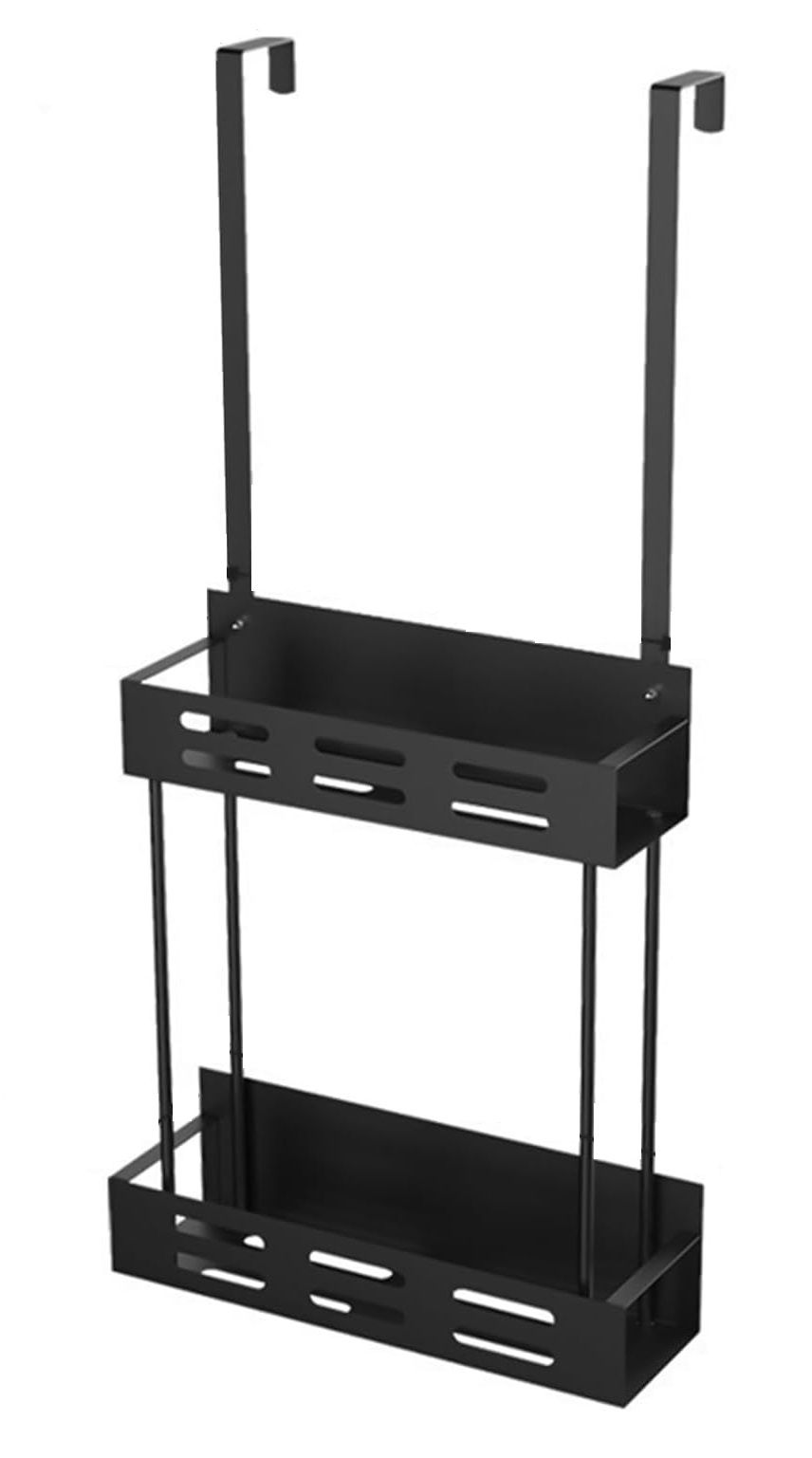 CARLA HOME Over the Door 2-tier Shower Caddy Organizer Shelf with Hooks for Bathroom V178-36180