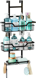 CARLA HOME Over the Door 3-tier Shower Caddy Organizer Shelf with Hooks for Bathroom V178-36182