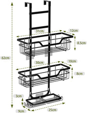 CARLA HOME Over the Door 3-tier Shower Caddy Organizer Shelf with Hooks for Bathroom V178-36182