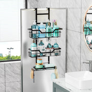CARLA HOME Over the Door 3-tier Shower Caddy Organizer Shelf with Hooks for Bathroom V178-36182