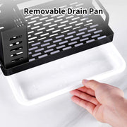 CARLA HOME Kitchen Sink Caddy Organizer with Sponge, Soap & Brush Storage and Rag Rack, Drain Tray & Utensil V178-36185