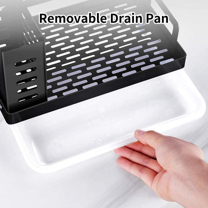 CARLA HOME Kitchen Sink Caddy Organizer with Sponge, Soap & Brush Storage and Rag Rack, Drain Tray & Utensil V178-36185