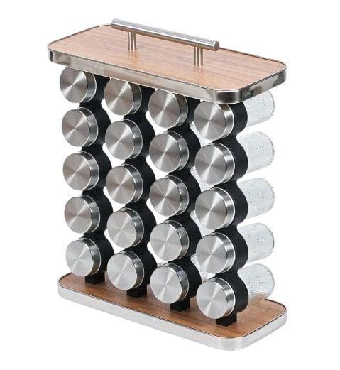 CARLA HOME 20-Jar Spice Rack Organizer Storage for Kitchen Countertop or Cabinet V178-36187