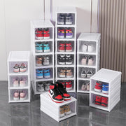 CARLA HOME 6-Tier Stackable Shoe Storage Box Organizer with Clear Door for Closet, Entryway or Cabinet V178-36188
