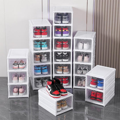 CARLA HOME 6-Tier Stackable Shoe Storage Box Organizer with Clear Door for Closet, Entryway or Cabinet V178-36188