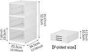 CARLA HOME 3-Tier Stackable Shoe Storage Box Organizer with Clear Door for Closet, Entryway or Cabinet V178-36189