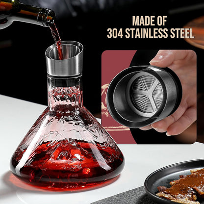 CARLA HOME Iceberg Wine Decanter with Aerator Filter and Lid V178-36191