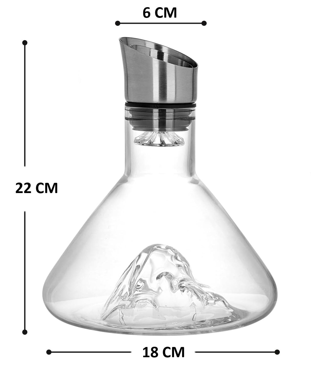 CARLA HOME Iceberg Wine Decanter with Aerator Filter and Lid V178-36191