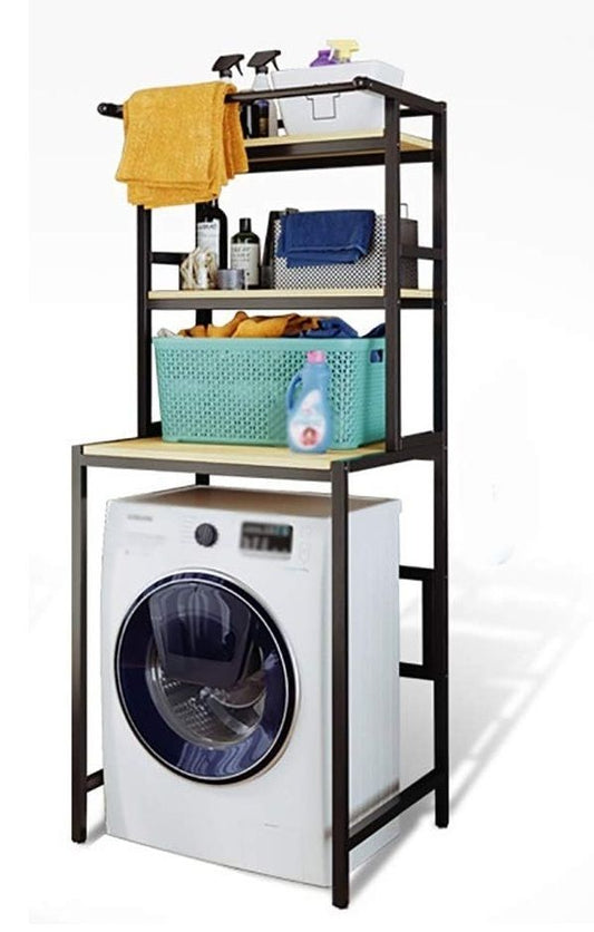 CARLA HOME 3-Tier Over Washing Machine Storage Rack Laundry Shelf Organizer for Bathroom or Toilet (Black) V178-36200