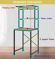 CARLA HOME 3-Tier Over Washing Machine Storage Rack Laundry Shelf Organizer for Bathroom or Toilet (Black) V178-36200