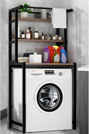 CARLA HOME 3-Tier Over Washing Machine Storage Rack Laundry Shelf Organizer for Bathroom or Toilet (Black) V178-36200
