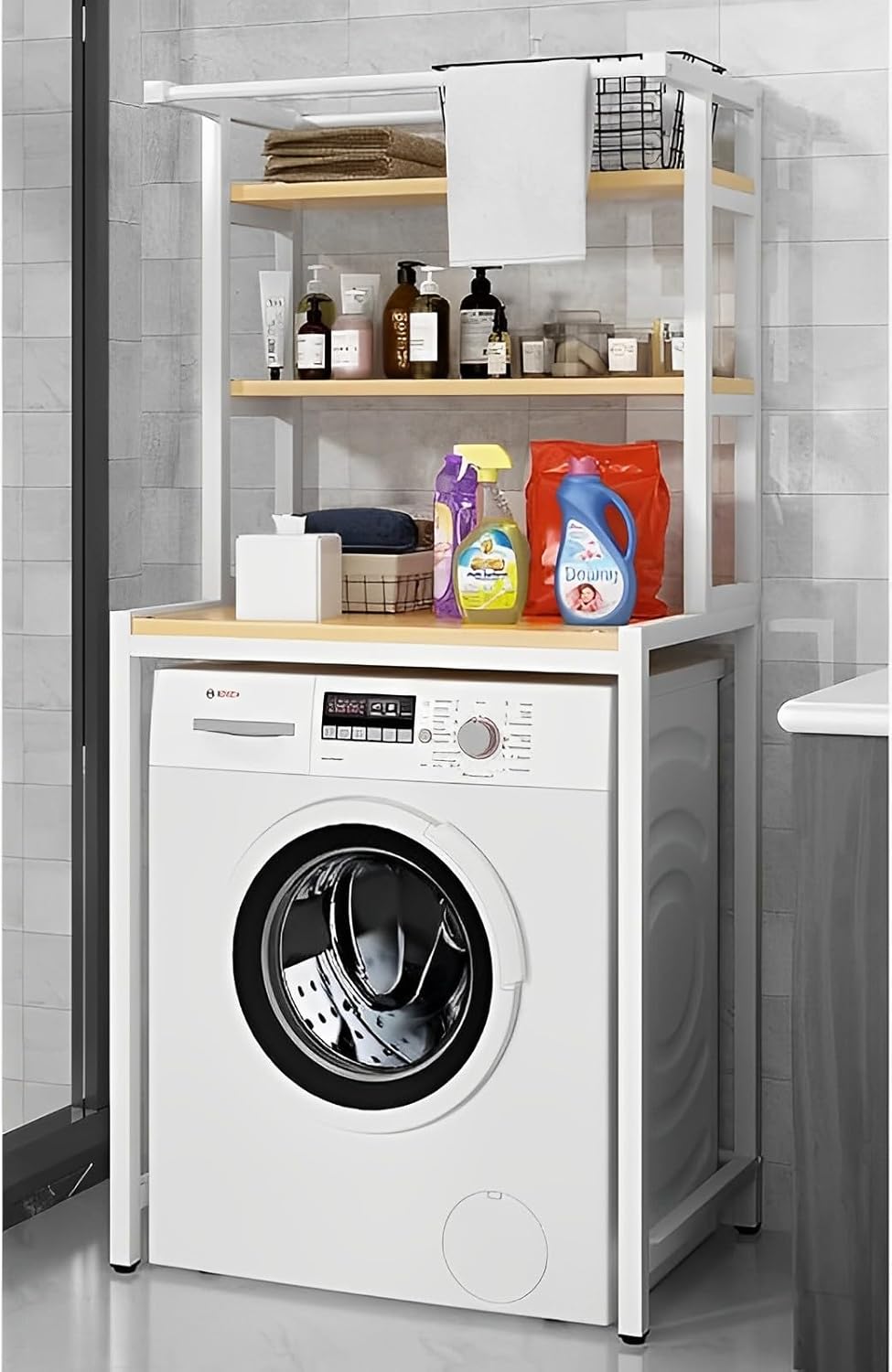CARLA HOME 3-Tier Over Washing Machine Storage Rack Laundry Shelf Organizer for Bathroom or Toilet (White) V178-36201