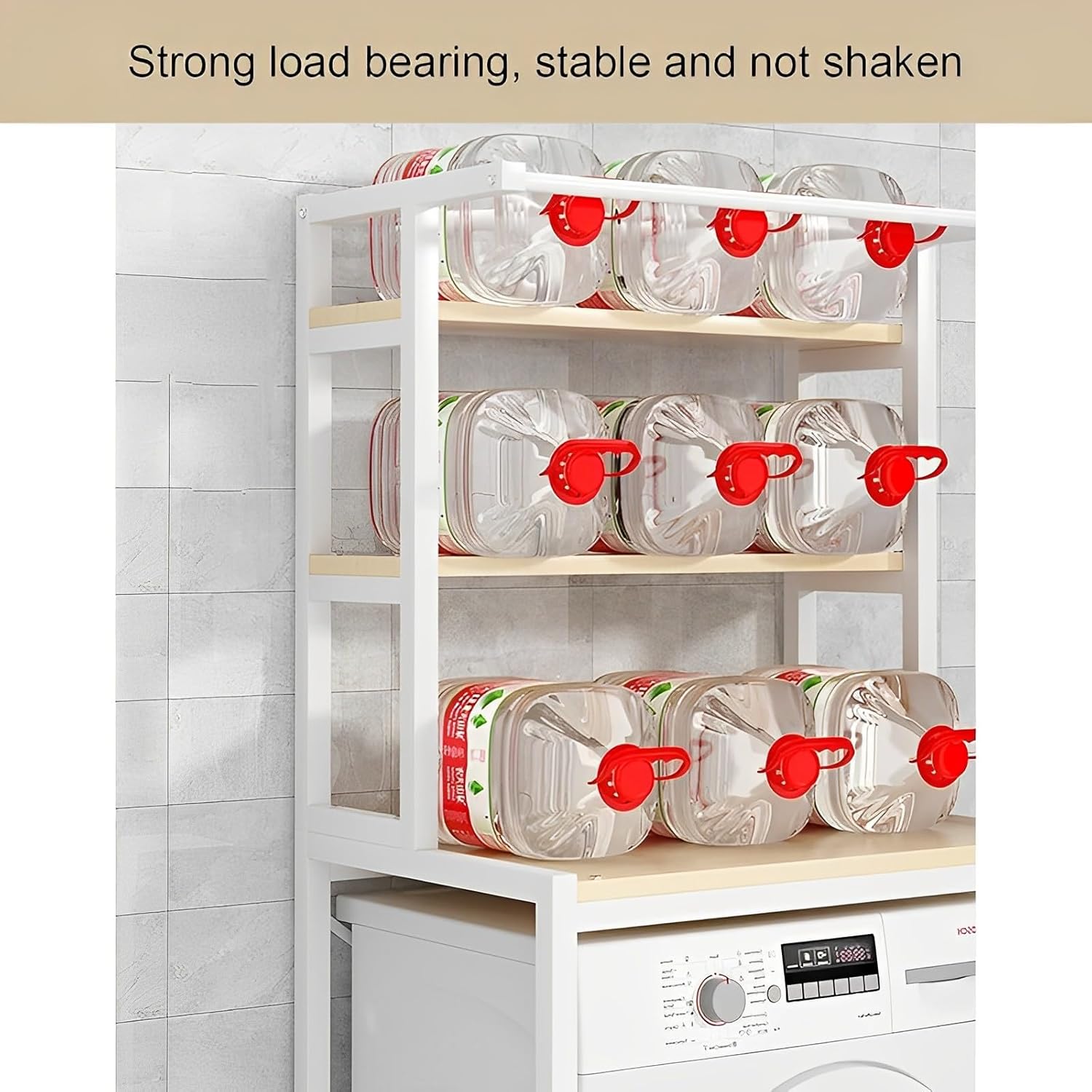 CARLA HOME 3-Tier Over Washing Machine Storage Rack Laundry Shelf Organizer for Bathroom or Toilet (White) V178-36201