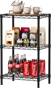 CARLA HOME 3-Tier Adjustable Metal Storage Shelves Wire Rack Organizer for Kitchen, Pantry, Bathroom or V178-36202
