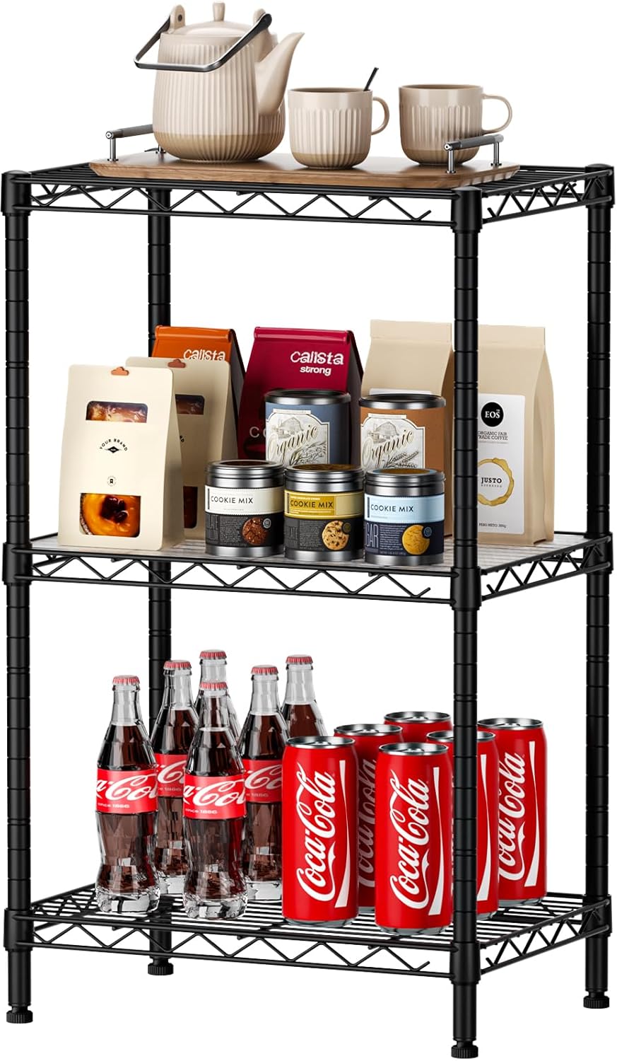 CARLA HOME 3-Tier Adjustable Metal Storage Shelves Wire Rack Organizer for Kitchen, Pantry, Bathroom or V178-36202