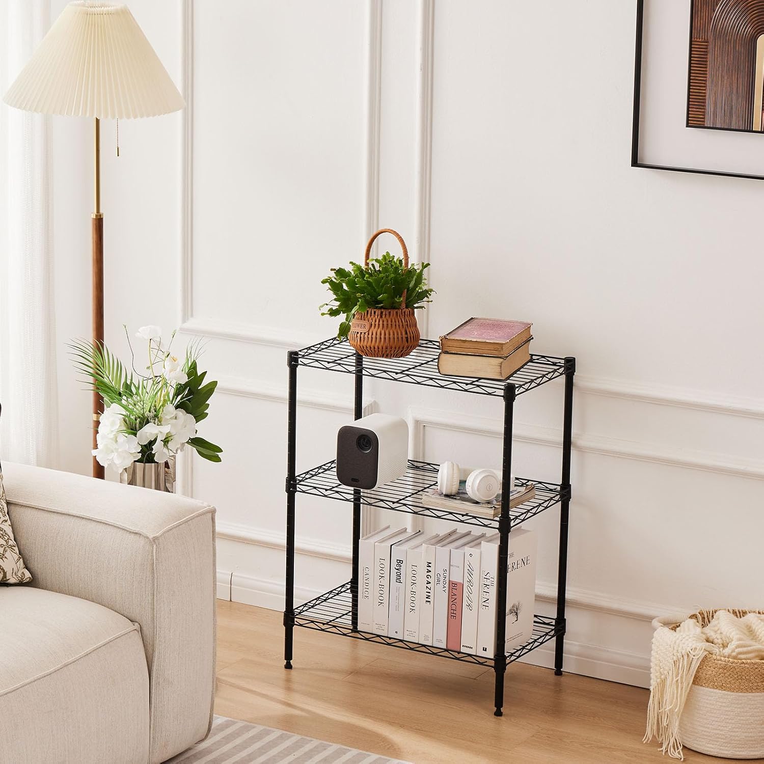 CARLA HOME 3-Tier Adjustable Metal Storage Shelves Wire Rack Organizer for Kitchen, Pantry, Bathroom or V178-36202
