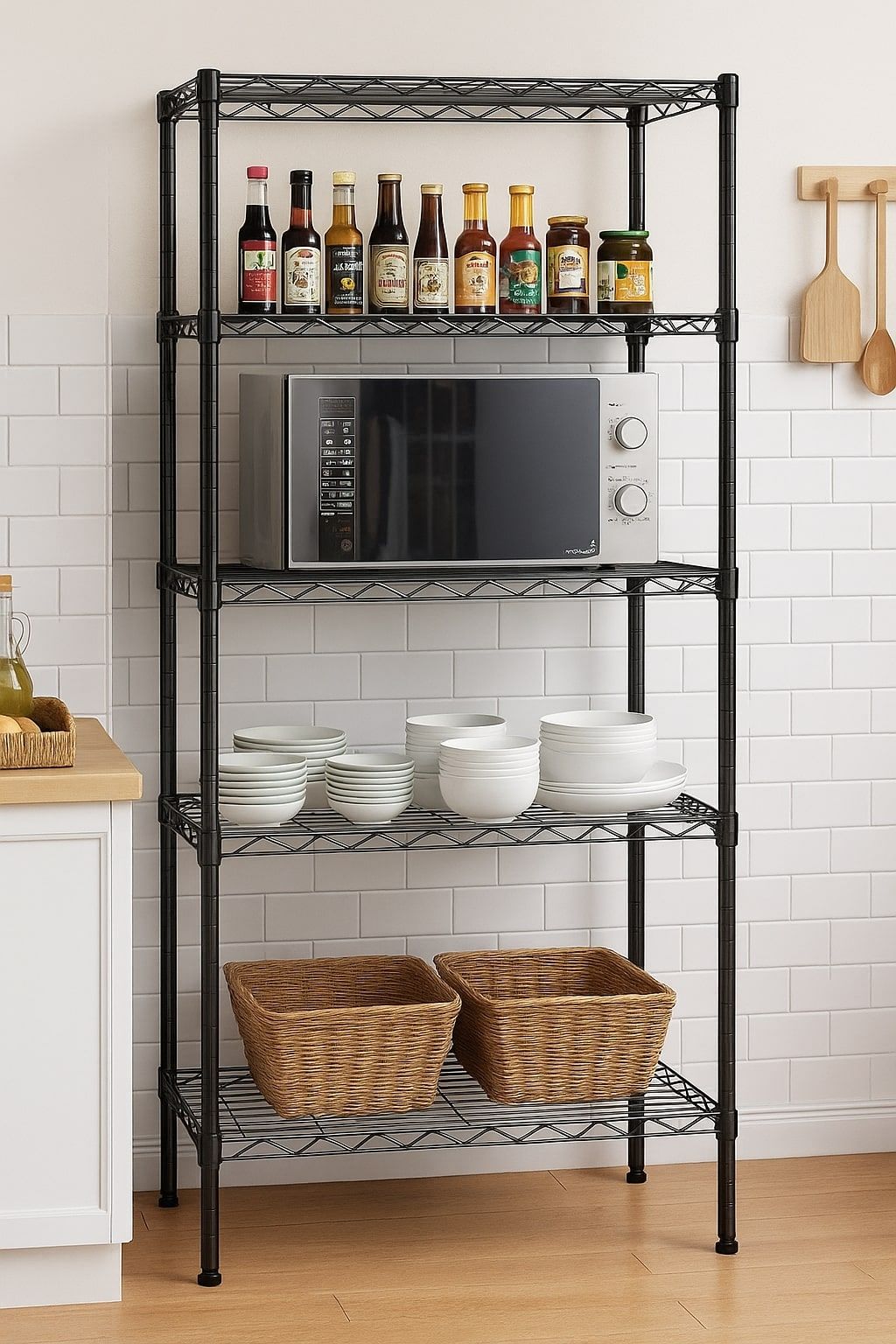 CARLA HOME 5-Tier Adjustable Metal Storage Shelves Wire Rack Organizer for Kitchen, Pantry, Bathroom or V178-36204