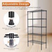CARLA HOME 5-Tier Adjustable Metal Storage Shelves Wire Rack Organizer for Kitchen, Pantry, Bathroom or V178-36204