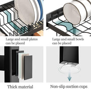 CARLA HOME Adjustable Over the Sink Dish Drying Rack with Utensil Holder, Hooks & Cutting Board Rack for V178-36206