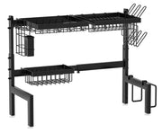 CARLA HOME Adjustable Over the Sink Dish Drying Rack with Utensil Holder, Hooks & Cutting Board Rack for V178-36206