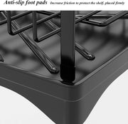 CARLA HOME 2-Tier Large Dish Drying Rack with Drainboard, Utensil Holder, Glass Hooks & Cutlery Storage V178-36211