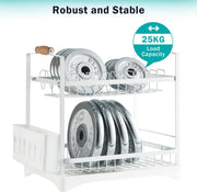 CARLA HOME 2-Tier Large Dish Drying Rack with Drainboard, Utensil Holder, Glass Hooks & Cutlery Storage V178-36212