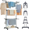 CARLA HOME Folding Clothes Drying Rack with Wheels and Adjustable Side Wings for Laundry Rack and Clothes V178-36216