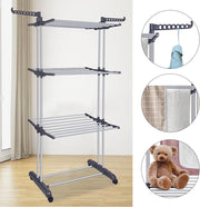 CARLA HOME Folding Clothes Drying Rack with Wheels and Adjustable Side Wings for Laundry Rack and Clothes V178-36216