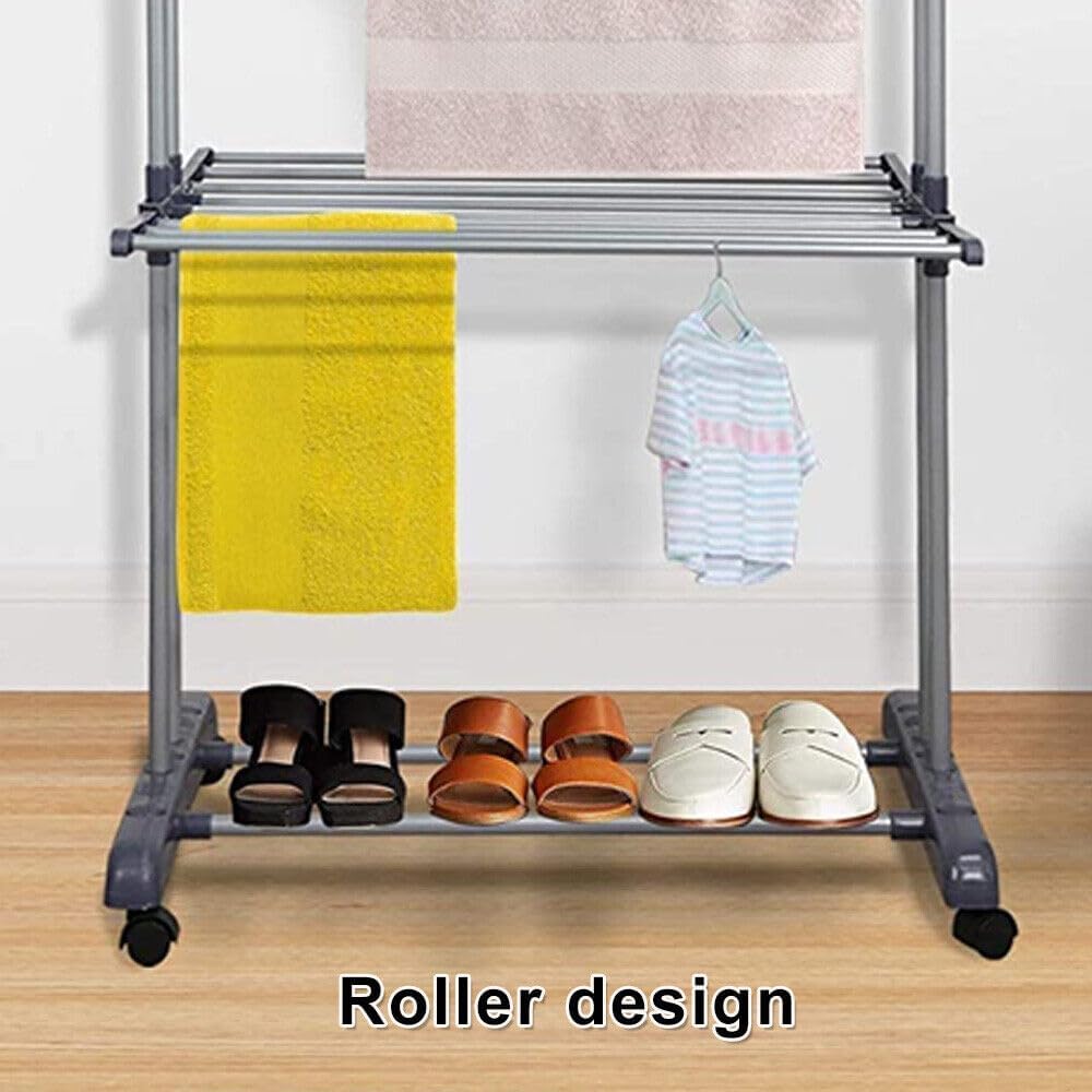 CARLA HOME Folding Clothes Drying Rack with Wheels and Adjustable Side Wings for Laundry Rack and Clothes V178-36216