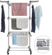 CARLA HOME Folding Clothes Drying Rack with Wheels and Adjustable Side Wings for Laundry Rack and Clothes V178-36216
