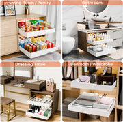 CARLA HOME 2 Pack Pull Out Cabinet Organizer Expandable for Cabinets with Adjustable Slide Out Shelves and V178-36221