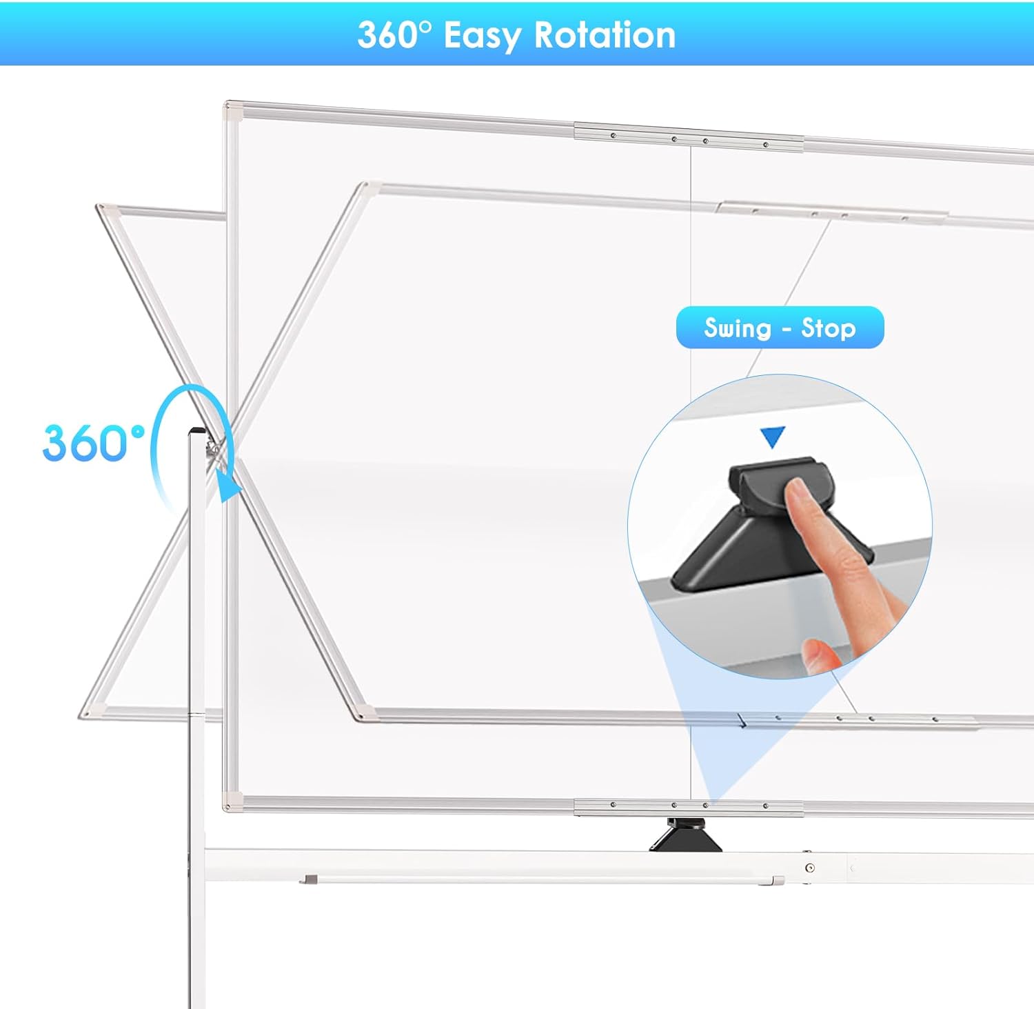 CARLA HOME Double-Sided Magnetic Whiteboard 120x90cm with Wheels, Reversible Design for School, Office & Home V178-36222