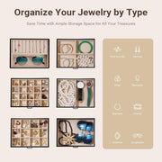 CARLA HOME 6-Layer Large Jewelry Box for Women withDrawers, Mirror, Lock, Necklace Hooks & Side Compartments V178-36225