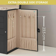 CARLA HOME 6-Layer Large Jewelry Box for Women withDrawers, Mirror, Lock, Necklace Hooks & Side Compartments V178-36225