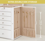 CARLA HOME 6-Layer Large Jewelry Box for Women withDrawers, Mirror, Lock, Necklace Hooks & Side Compartments V178-36226