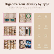 CARLA HOME 6-Layer Large Jewelry Box for Women withDrawers, Mirror, Lock, Necklace Hooks & Side Compartments V178-36227