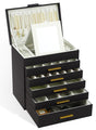 CARLA HOME 6-Layer Large Jewelry Organizer Box for Women with Mirror, Drawers, Hooks & Dividers for Rings, V178-36228