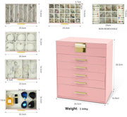 CARLA HOME 6-Layer Large Jewelry Organizer Box for Women with Mirror, Drawers, Hooks & Dividers for Rings, V178-36230