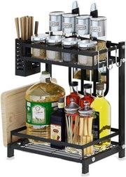 CARLA HOME 2-Tier Kitchen Spice Rack Organizer Storage Shelf for Condiments, Oil Bottles, Utensils, Cutting V178-36233
