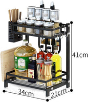 CARLA HOME 2-Tier Kitchen Spice Rack Organizer Storage Shelf for Condiments, Oil Bottles, Utensils, Cutting V178-36233