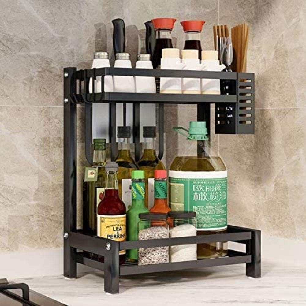CARLA HOME 2-Tier Kitchen Spice Rack Organizer Storage Shelf for Condiments, Oil Bottles, Utensils, Cutting V178-36233