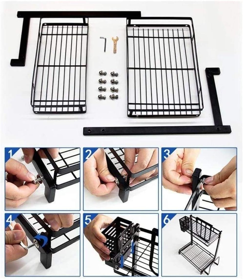 CARLA HOME 2-Tier Kitchen Spice Rack Organizer Storage Shelf for Condiments, Oil Bottles, Utensils, Cutting V178-36233