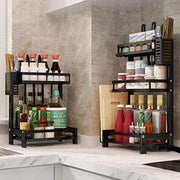 CARLA HOME 2-Tier Kitchen Spice Rack Organizer Storage Shelf for Condiments, Oil Bottles, Utensils, Cutting V178-36233
