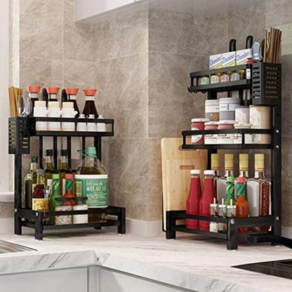 CARLA HOME 2-Tier Kitchen Spice Rack Organizer Storage Shelf for Condiments, Oil Bottles, Utensils, Cutting V178-36233