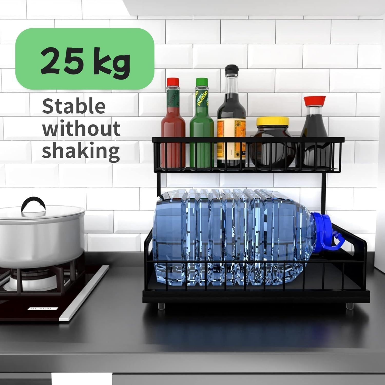 CARLA HOME 2 Pack Under Sink Organiser with Sliding Drawers for Kitchen & Bathroom V178-36237